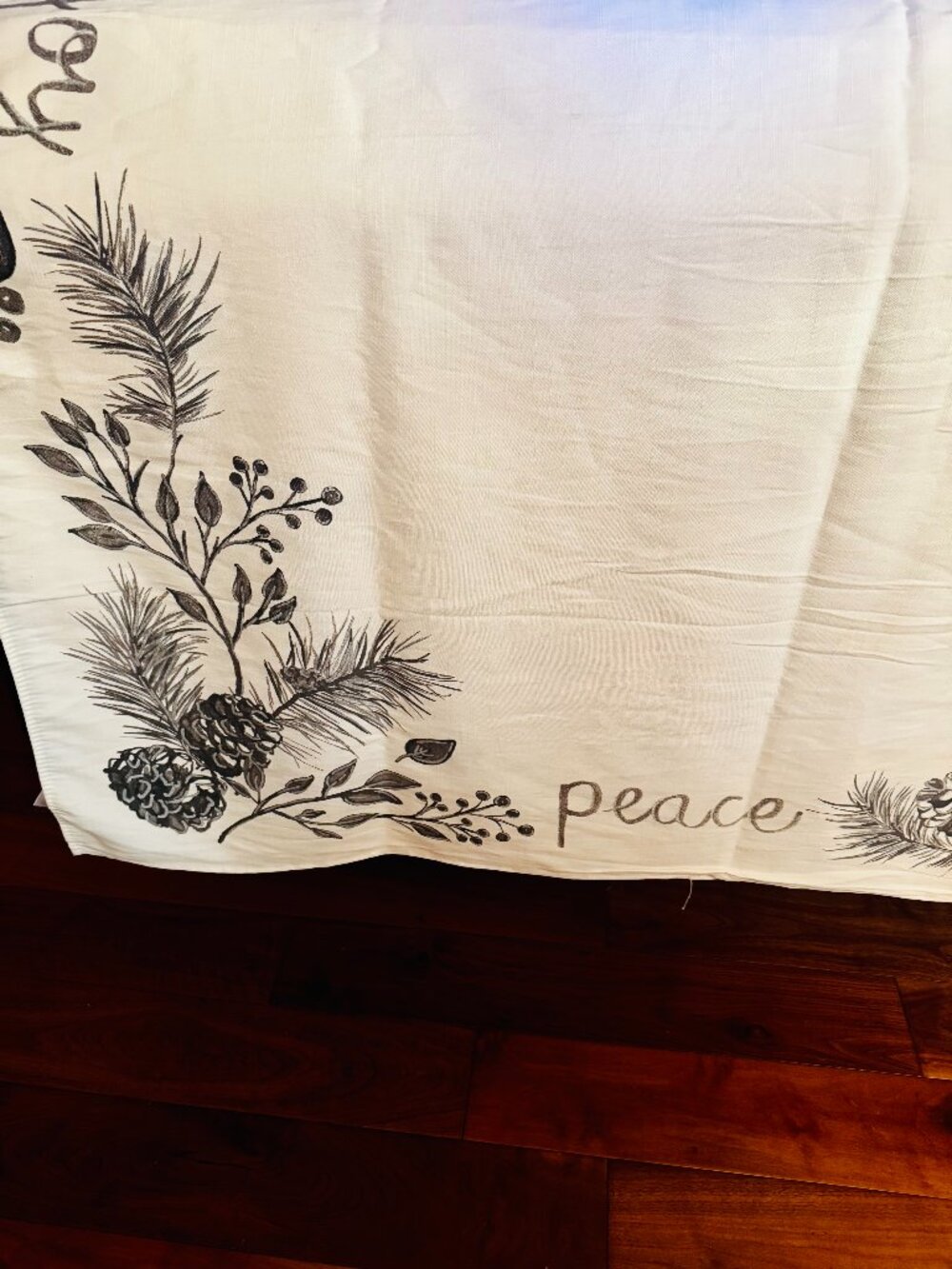 St Nicholas Square Pinecone & Pine Branches Tablecloth Oblong 60x102 Beige READ